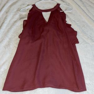 Mauve blouse with tie detail